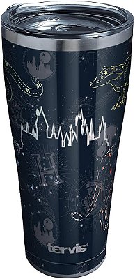 Tervis Harry Potter Marauder's Constellation Copo de Viagem Isolado Tripla Parede Mantém Bebidas Geladas e Quentes, 30oz Legado, Aço Inoxidável