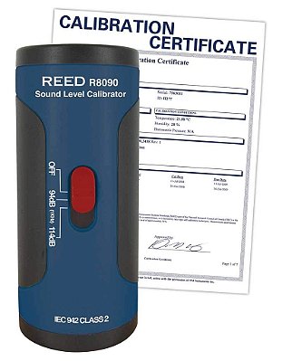 Calibrador de nível sonoro Reed Instruments R8090 (SC-05) com Certificado de Calibração do NIST