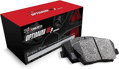 Pastilhas de freio da série OEp traseira R1 Concepts com amortecedores de borracha de aço de borracha | Serve para Toyota Tundra 2007-2021, Lexus LX570 2008-2021, Toyota Land Cruiser 2008-202