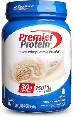 Pó de Proteína Premier, Milkshake de Baunilha, 30g de Proteína, 1g de Açúcar, 100% Proteína Whey, Amigável ao Keto, Sem Ingredientes de Soja, Livre de Glúten