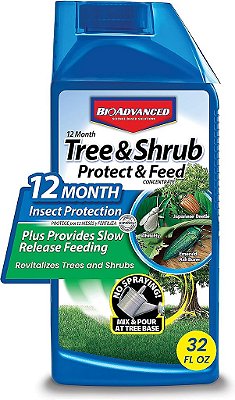 BioAdvanced 701901 Proteção de 12 meses para árvores e arbustos e alimentador de insetos e fertilizante, 32 onças, concentrado
