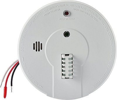 Detector de calor Kidde, com fiação elétrica e bateria de backup, 2 LEDs, Capacidade de Interconexão, Ideal para Garagens