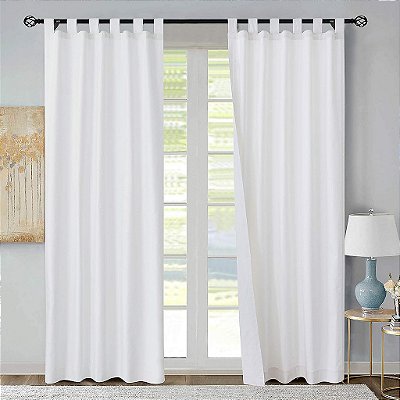 Painel de cortina isolada Loft Living Winmate com aba de algodão - Par de 40 x 84 em branco