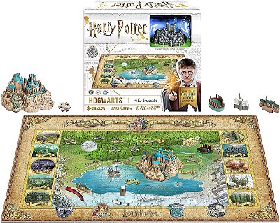 Quebra-cabeça em 3D do Mini Castelo de Hogwarts de Harry Potter da 4D Cityscape