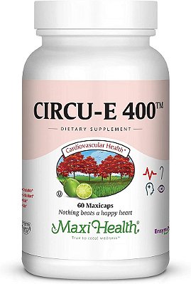 Maxi Health Circu-E 400 UI - Vitamina E Natural - Apoio ao Sistema de Defesa do Corpo - 60 Cápsulas - Kosher