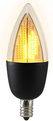 Lâmpada de chama tremulante Euri Lighting, ECA9.5-2120fcb, Decoração CA9.5 Candelabro E12 Base, Branco Quente 1800K, Não-Dim, 1W (equivalente