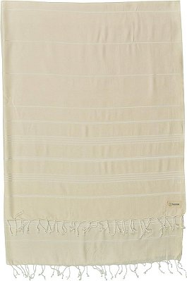 Cobertor de algodão 100% Bersuse - Anatolia XL Turkish Towel - 61 x 82 polegadas, Natural
