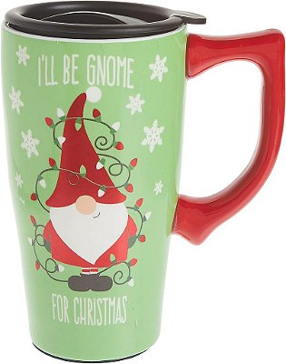 Caneca de Viagem com Tampa Spoontiques, 18 Oz, Natal Gnome (12570)