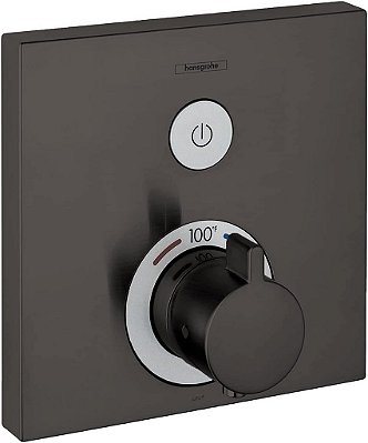 Hansgrohe ShowerSelect Modern 1-Handle 6-inch Wide Shower Rough-in Valve in Brushed Black Chrome, 15762341 Thermostatic Trim
Hansgrohe ShowerSelect Modern 1 Alça 6 polegadas Válvula de controle de chuveiro