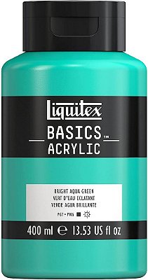 Tinta acrílica Liquitex BASICS, frasco de 400ml (13.5 oz), verde aqua brilhante