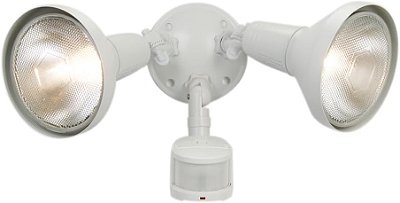Luminária de Segurança Externa com Sensor de Movimento Branco HALO 180° com Tampa para Lâmpada