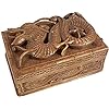 Caixa de joias esculpida à mão em madeira de nogueira pela NOVICA, marrom, 'Dragão da Sorte'