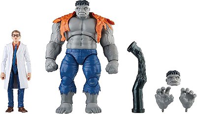 Série Marvel Legends: Hulk Cinza e Dr. Bruce Banner, Figuras de Ação Colecionáveis ​​de 6 Polegadas do 60º Aniversário dos Vingadores, 6 Acessórios