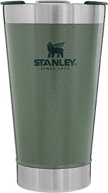 Caneca de cerveja de aço inoxidável Stanley Classic Stay Chill Vacuum Insulated Pint Tumbler, 16oz com abridor de garrafas embutido, copo de metal resistente de parede dupla, lavável na máquina de lavar lou