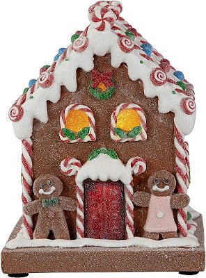 Decoração de Natal Northlight pré-iluminada LED Gingerbread Candy House, 7,5, Marrom