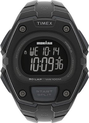 Relógio Timex Ironman Classic 30 para Homem, com pulseira de resina, 43mm Oversized.
