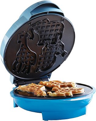 Máquina de Waffle em Formato de Animais Brentwood Antiaderente, Azul
