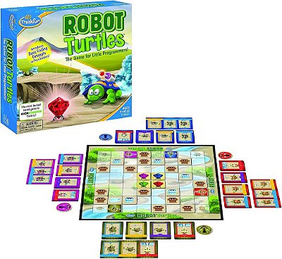 Brinquedo educativo e de programação Robot Turtles STEM para crianças em idade pré-escolar - Tornou-se famoso no Kickstarter, ensina princípios de programação para crianças em idade pré-escolar, multicolorido.