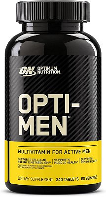 Multivitamínico diário para homens da Optimum Nutrition, suplemento de suporte imunológico com aminoácidos, fornecimento para 80 dias, 240 comprimidos (Embalagem pode variar)