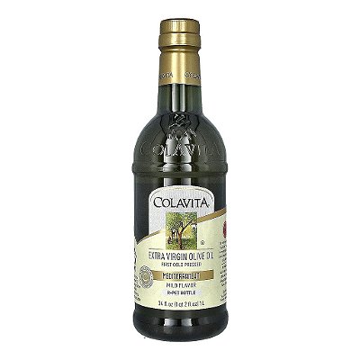 Azeite de oliva extra virgem do Mediterrâneo Colavita 1L (34Fl Oz) em garrafa plástica