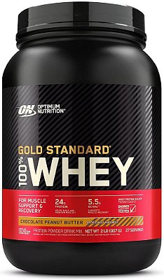 Optimum Nutrition Gold Standard 100% Whey Protein Powder, Chocolate Peanut Butter, 2 Libras (Embalagem de 1)