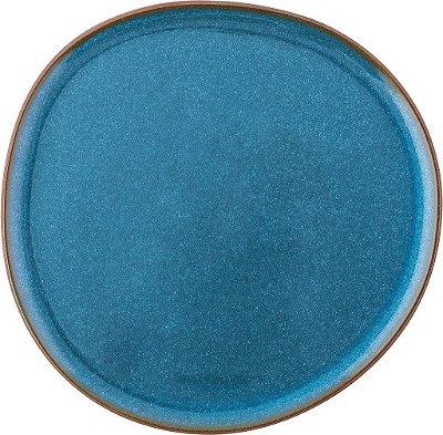 Presentes de Karma Prato de Salada de Terra Cotta Azul Azul, 8