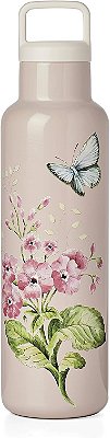 Garrafa de água isolada Lenox 895748 Butterfly Meadow Pink
