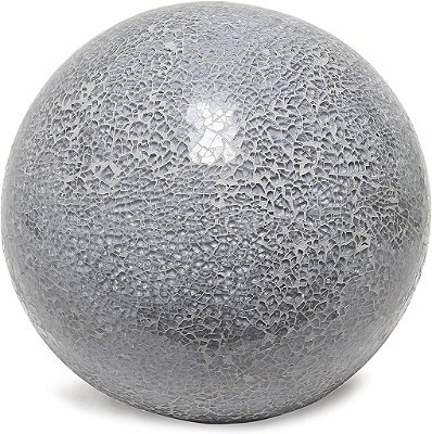 Luminária de mesa de bola de pedra mosaic de 1 luz Simple Designs LT3302-GRY, cinza