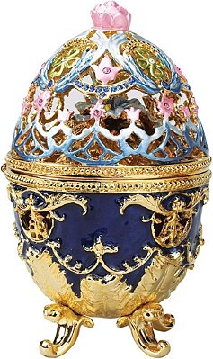 Design Toscano A Coleção Real Jardim Estilo Romanov Ovos de Beija-flor Esmaltados, Multicoloridos