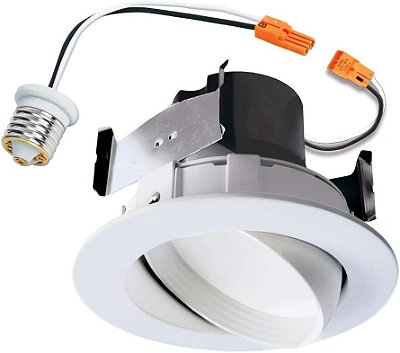 Luz Recessed Integrada LED Branca de 4 polegadas com Guia de Retrorrefletor Ajustável e CCT Selecionável (2700K-5000K)