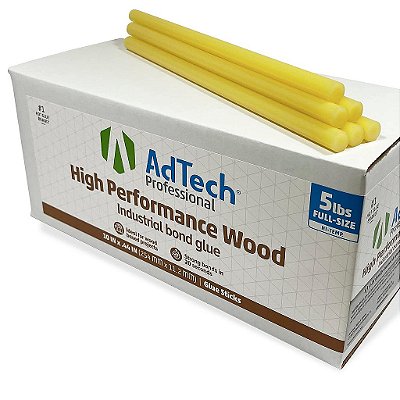 Bastões de cola quente industrial de alta temperatura AdTech Professional High Performance Wood 10 Amber