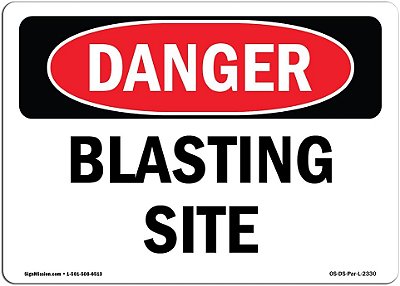 Placa de Perigo OSHA - Local de Detonação | Adesivo | Proteja seu Negócio, Local de Construção, Armazém e Área de Loja | Feito nos EUA