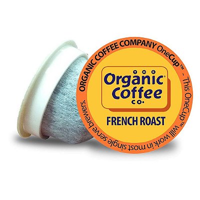 Cápsulas de Café Compostáveis da The Organic Coffee Co. - French Roast (80 un) Compatíveis com K Cup, incluindo Keurig 2.0, Torra Escura