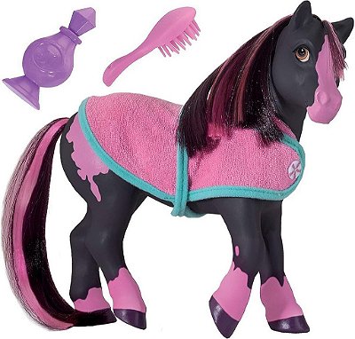 Brinquedo de Banho de Cavalos Breyer Color Changing | Jasmine the Horse | Preto / Rosa com Surpresa Branca | 7 x 7.5 | Brinquedo | Idade 2+ | Modelo #7105