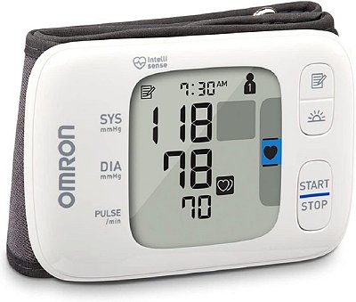 Monitor de pressão sanguínea OMRON Gold, Monitor de pulso sem fio portátil, Máquina digital de pressão sanguínea Bluetooth, Armazena até 200 leituras para dois usuários (100 cada)