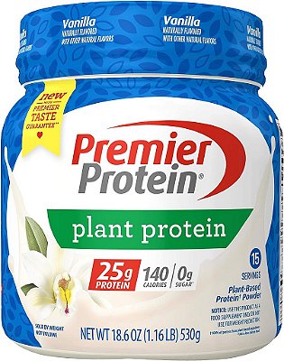 Pó de Proteína Vegetal Premier Protein, Baunilha, 25g de Proteína Vegetal, 0g de Açúcar, Sem Glúten, Sem Ingredientes de Soja ou Laticínios, 15 porções