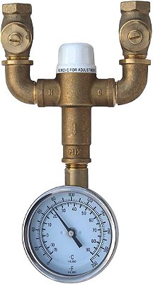Válvula de mistura termostática Speakman Safe-T-Zone STW-370, latão bruto