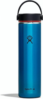 Garrafa de água leve da série Hydro Flask Trail com tampa flexível de boca larga e isolamento a vácuo de parede dupla.