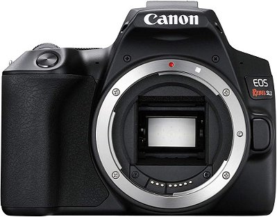 Câmera DSLR Canon EOS Rebel SL3, Wi-Fi integrado, Dual Pixel CMOS AF e tela sensível ao toque Vari-Angle de 3.0 polegadas, Corpo, Preto