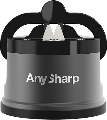 AnySharp Pro - Afiador de Facas - O Melhor do Mundo - Para Todas as Facas e Lâminas Serrilhadas - Metal Cinza.