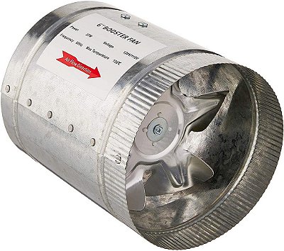 Ventilador de Reforço de 6 polegadas Hydro Crunch D940002900, 6/240CFM, Prateado