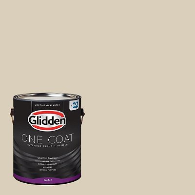 Tinta interior Glidden + Primer: Bege/Amêndoa Torrada, Uma demão, Acetinado, 1 Galão