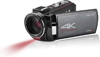 Filmadora Minolta MN4K25NV 4K Ultra HD com Visão Noturna 30 MP (Preto)