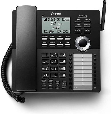 Telefone de mesa Ooma Office DP1-O para negócios - Conecta-se sem fio à estação base Ooma Office. Funciona com o serviço de telefone VoIP baseado em nuvem Ooma Office para pequenas empresas, Preto.