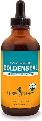 Extrato líquido certificado orgânico de Goldenseal da Herb Pharm para suporte ao sistema respiratório - 4 onças