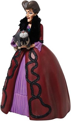 Enesco Disney Showcase Cinderela Lady Tremaine segurando Lucifer Figurine Rococo, 8.875 Polegadas, Multicolorido.
