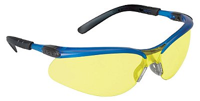 Óculos de Proteção 3M BX. Lente Anti-Embaçante Âmbar Claro 11524-00000-20, Armação Azul Oceano.