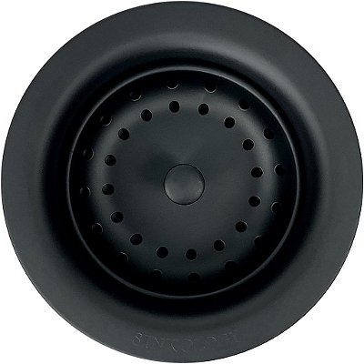 Válvula de dreno para pia 3.5 SinkSense com cesto estilo poste, preto fosco.