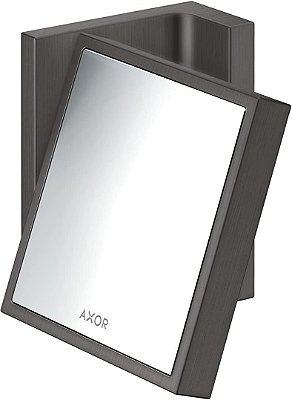Espelho de barbear retangular universal AXOR em cromo preto escovado, 42649340