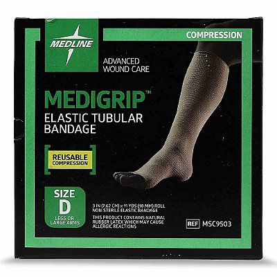 Medline Medigrip Faixas Tubulares Elásticas, Tamanho D, Para Braços ou Pernas Grandes